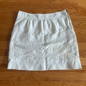 LOFT white textured skirt